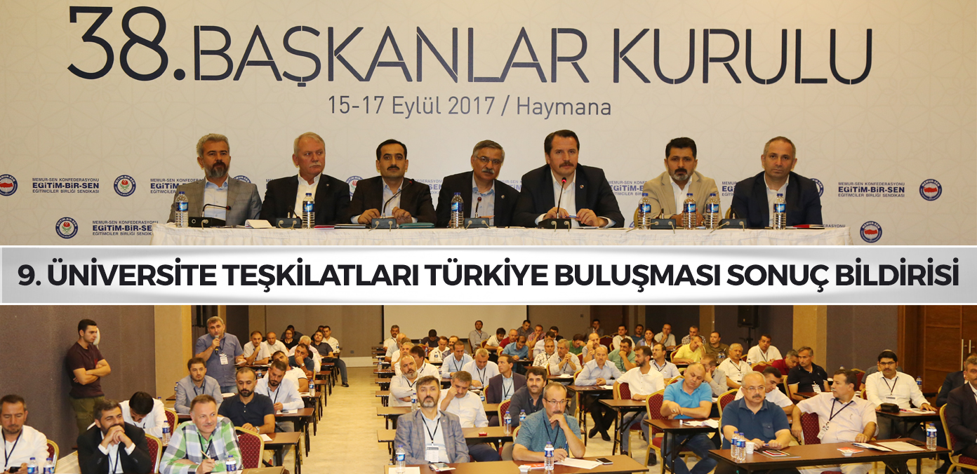 9. Üniversite Teşkilatları Türkiye Buluşması sonuç bildirisi